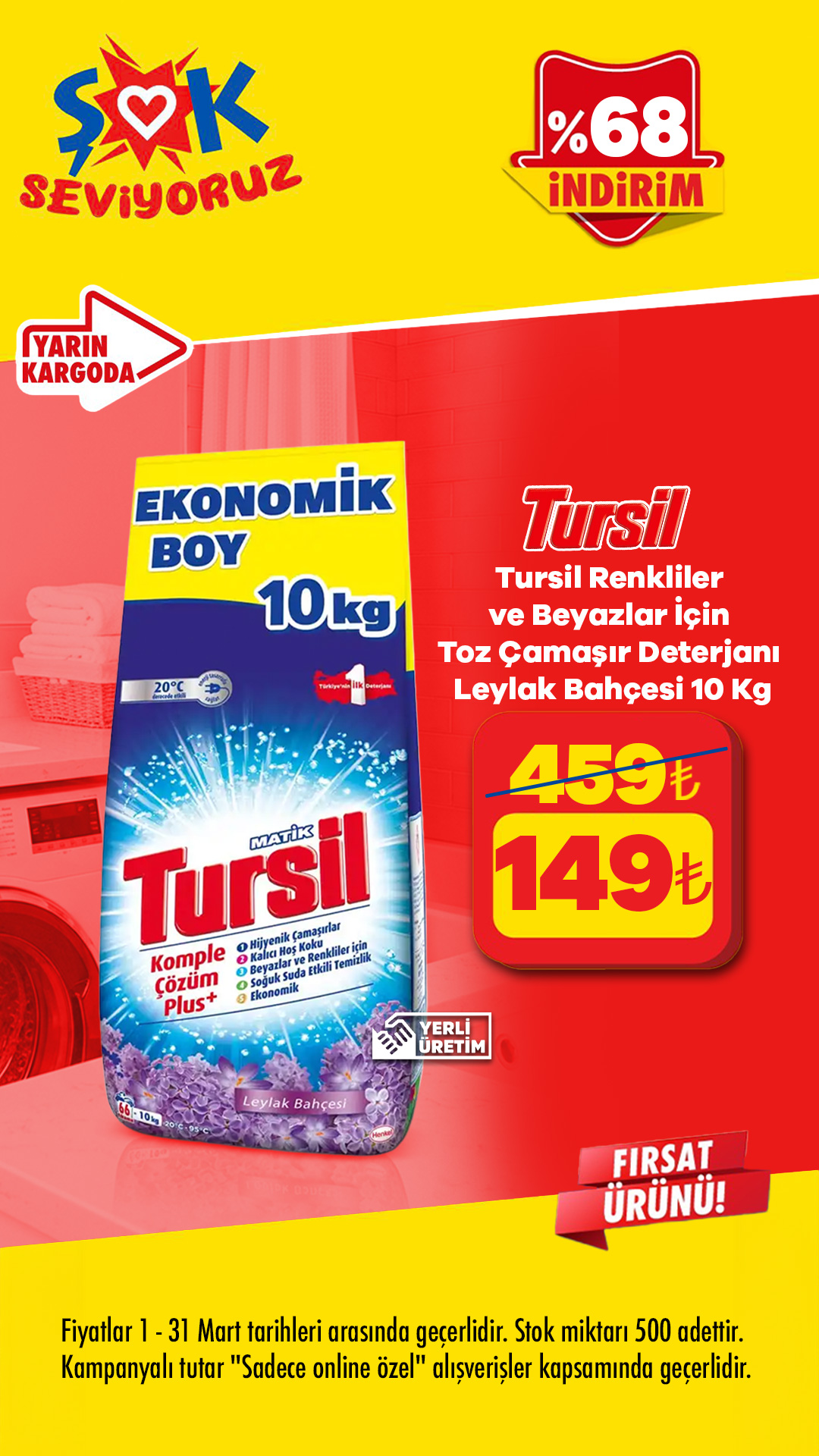 Tursil Renkliler ve Beyazlar İçin Toz Çamaşır Deterjanı Leylak Bahçesi 10 Kg kampanya görseli